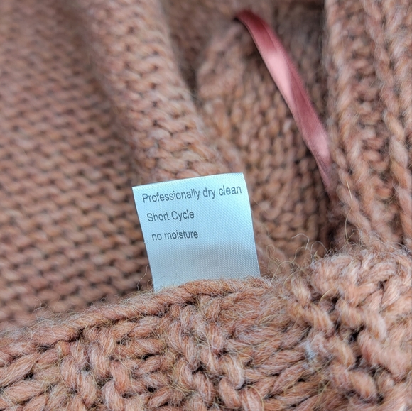 Anthropology Elsamada Chunky Knit Alpaca Wool Tie Front Cardigan Size M - Picture 11 of 12